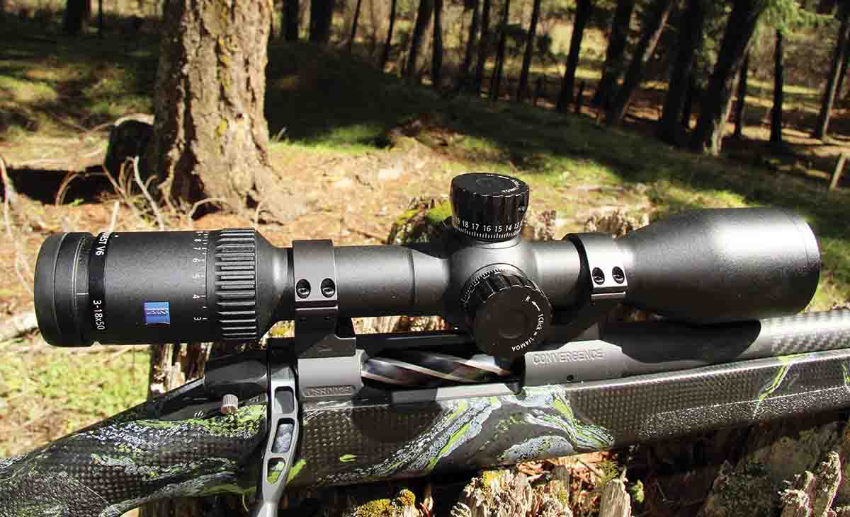 The test rifle held a Zeiss 3-18x 50mm Conquest V6 Scope set in four-screw Talley base/rings. The scope was ideal for this rifle, offering long-range capabilities without excessive weight.